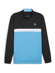 Puma Black Pure Colourblock Golf Quarter Zip Mens Top - Image 5 of 6