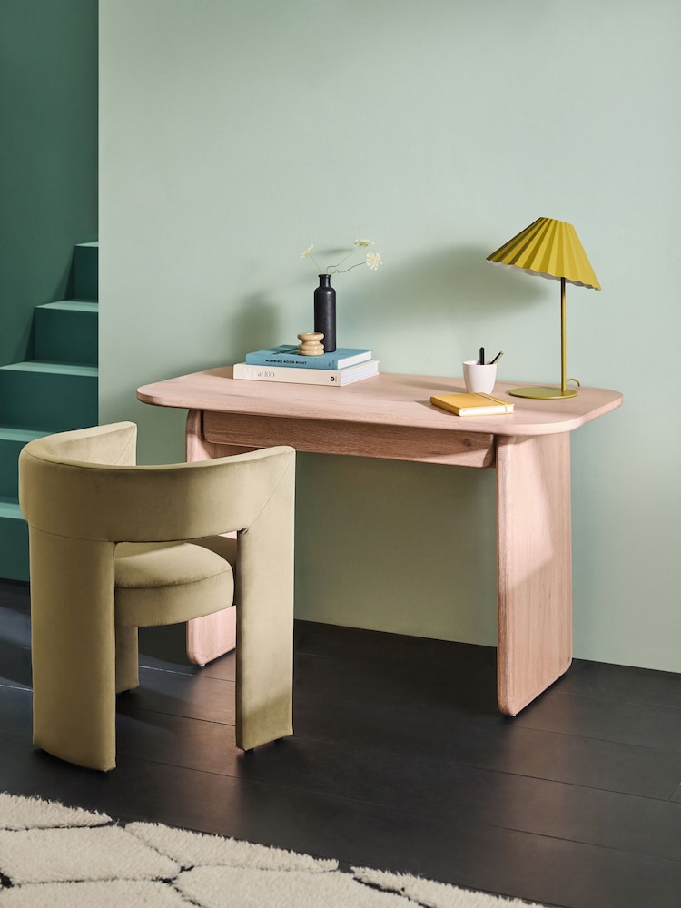 MADE.COM White Wash Oak Nyla Desk - Image 1 of 4