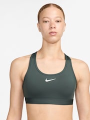 Nike Dark Green Swoosh Medium Support Padded Sports Bra - Image 3 of 5