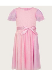 Monsoon Purple Ruffle Sleeve Ombre Dress - Image 1 of 4