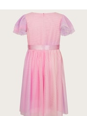 Monsoon Purple Ruffle Sleeve Ombre Dress - Image 2 of 4