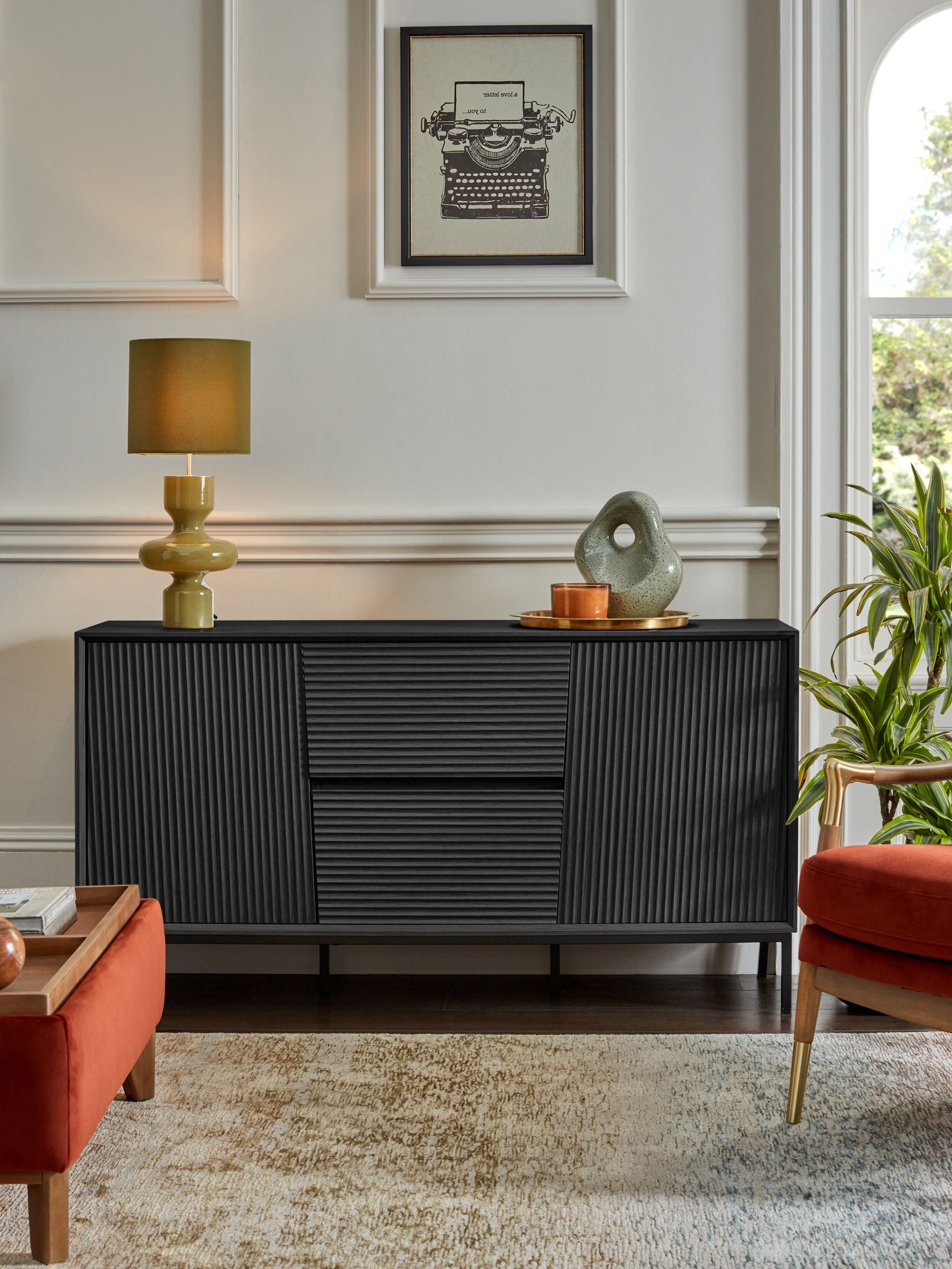 Black and oak sideboard online