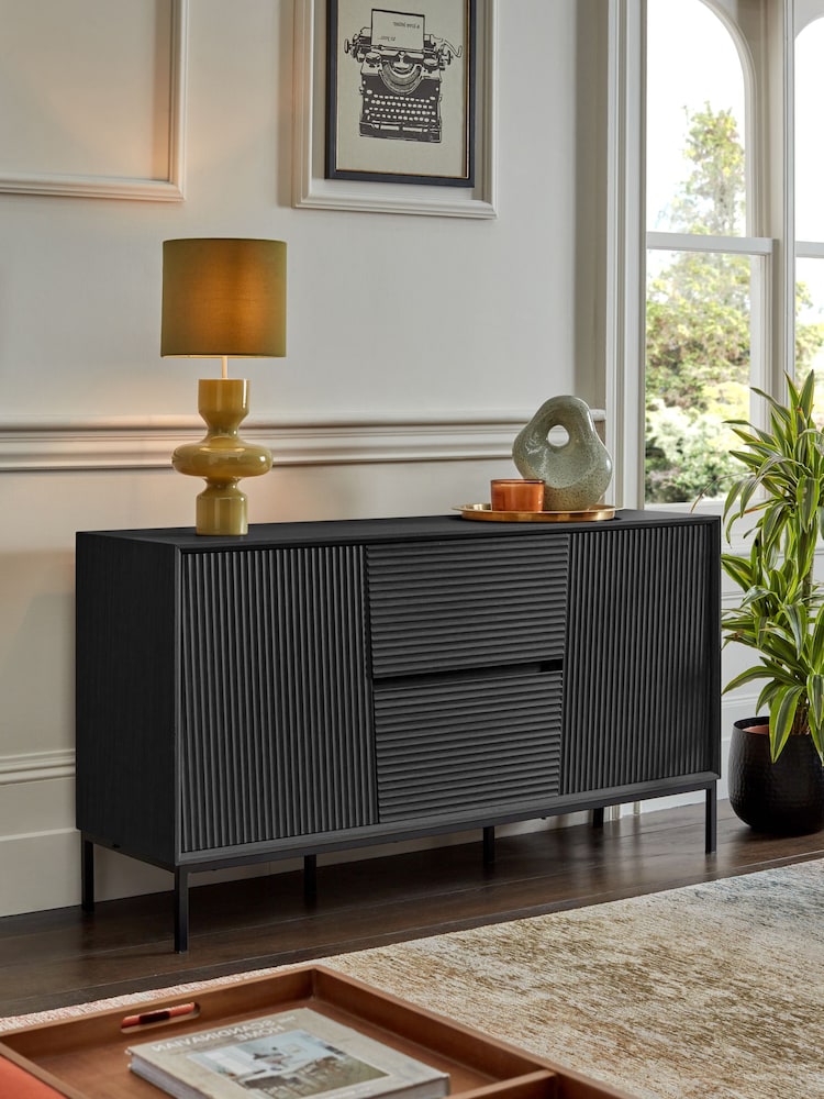 Black Marlow Oak Effect Large Sideboard - Image 2 of 9