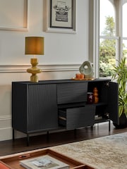 Black Marlow Oak Effect Large Sideboard - Image 3 of 9