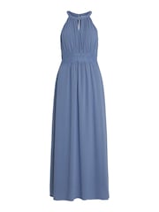 VILA Blue Halter Neck Tulle Maxi Dress - Image 5 of 6