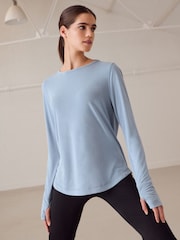 Pale Blue Active Open Back Soft Touch Top - Image 2 of 11