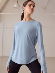 Pale Blue Active Open Back Soft Touch Top - Image 3 of 11