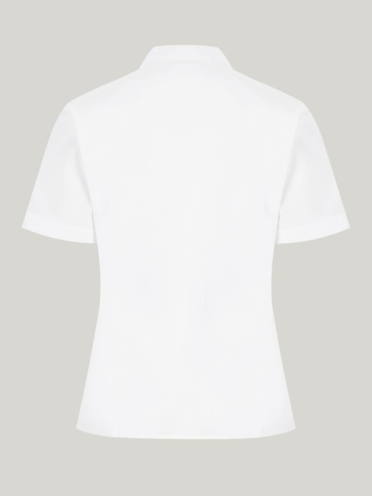 Trutex White Revere Collar Regular Fit Short Sleeve 2 Pack School Shirts - Image 7 of 7