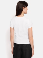Jigsaw White Baby Cotton T-Shirt - Image 5 of 6
