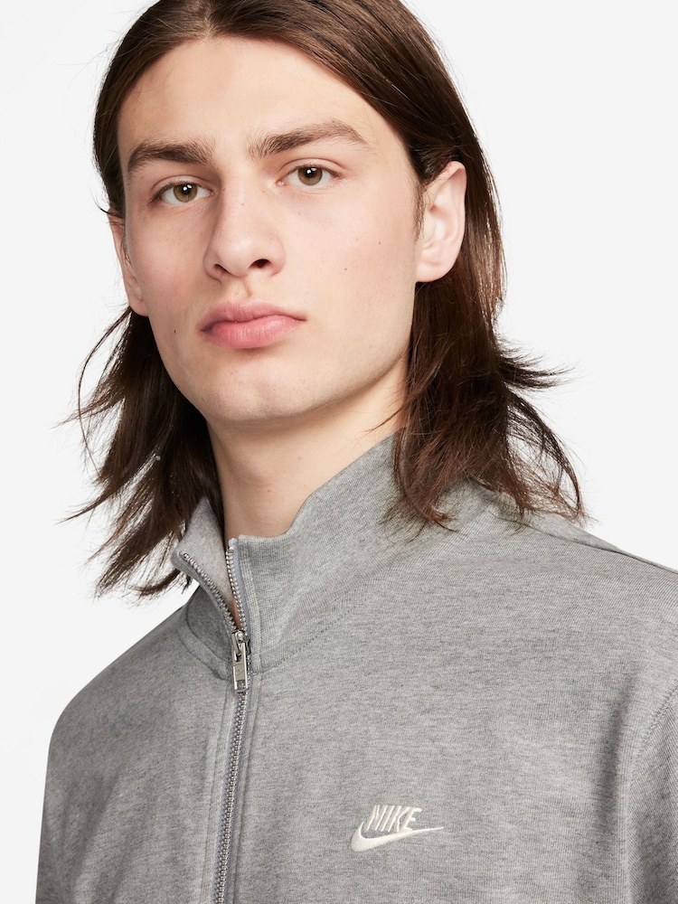 Nike Grey Club Knit 100% Cotton Grey Jacket - Image 3 of 3