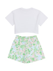 Jack Wills Girls Floral 100% Cotton T-Shirt And Shorts Set - Imagen 2 de 4