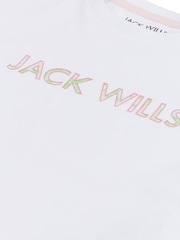Jack Wills Girls Floral 100% Cotton T-Shirt And Shorts Set - Imagen 3 de 4