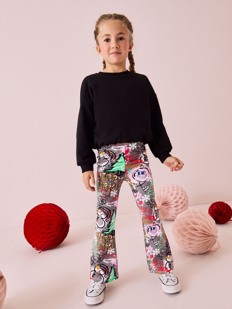 Grau/Weihnachten - Ausgestellte Leggings (3–16 J.) - Bild 2 von 7