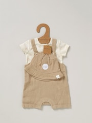 Homegrown Natural Print Dungaree Outfit Set - Image 2 of 5