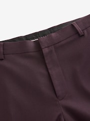 Burgundy Red Tailored Fit Tuxedo Suit Trousers - Image 6 of 8