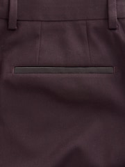 Burgundy Red Tailored Fit Tuxedo Suit Trousers - Image 7 of 8