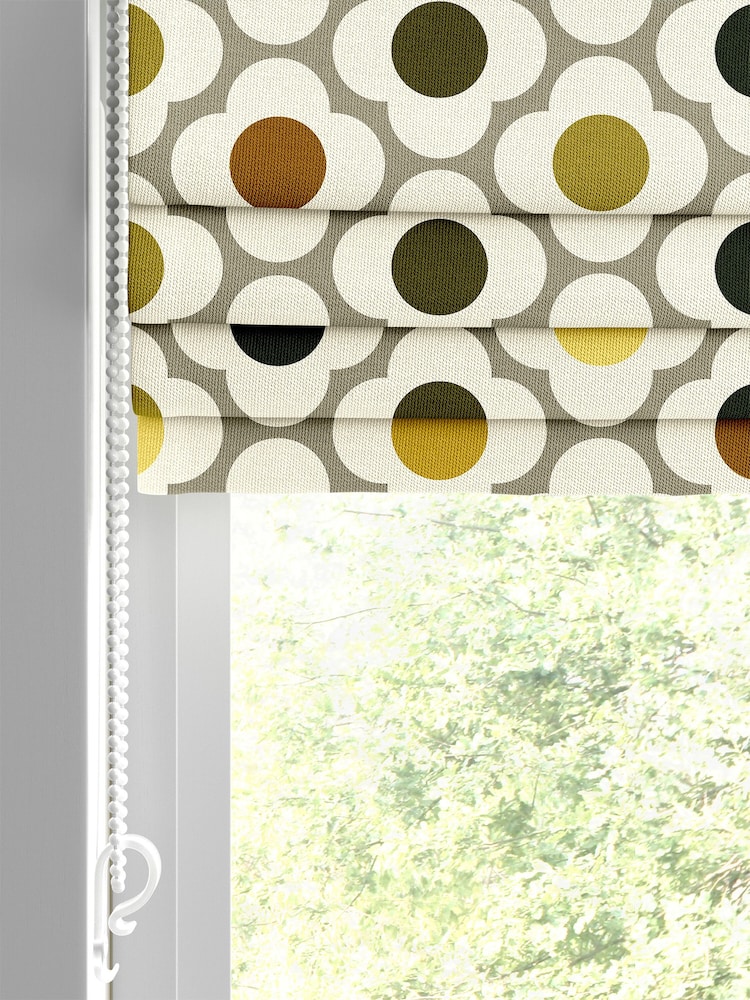 Orla Kiely Yellow Multi Spot Flower Made to Measure 100% Cotton Roman Blind - Image 2 of 6