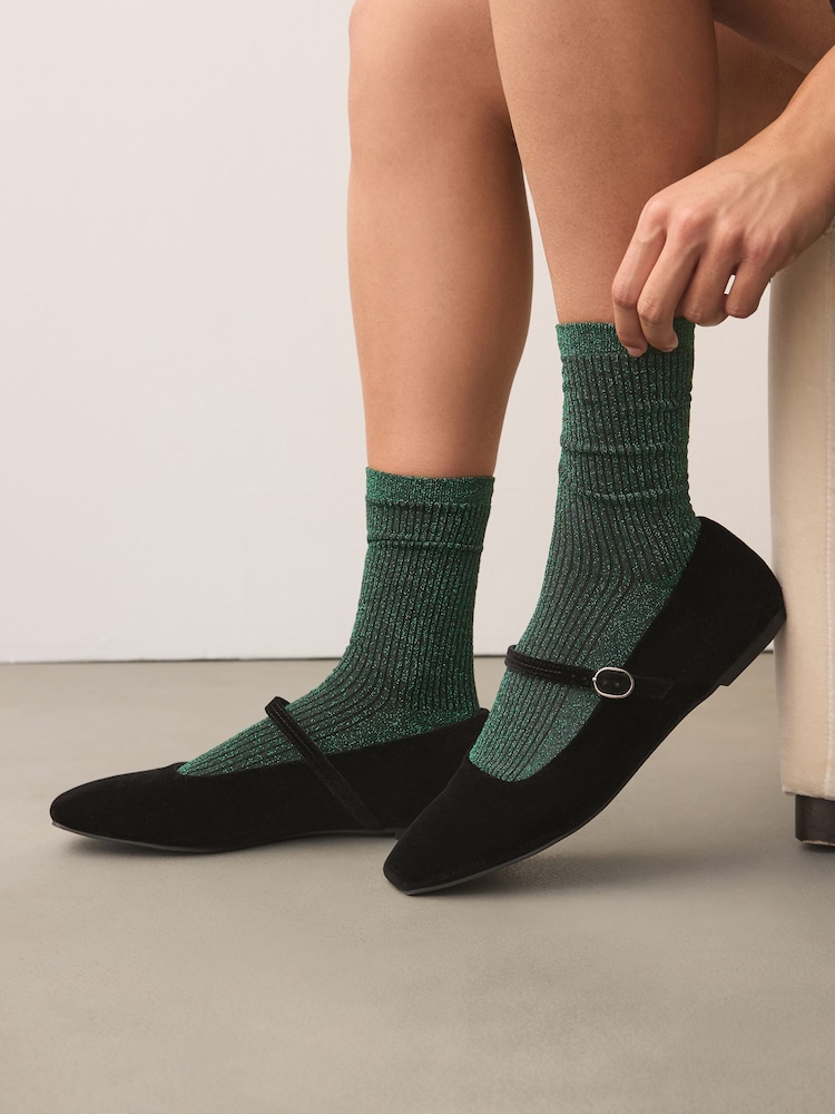 Grün - Socken mit Glitzer-Effekt, 1er-Pack - Bild 1 von 5