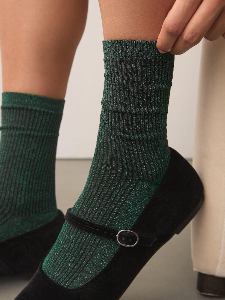 Grün - Socken mit Glitzer-Effekt, 1er-Pack - Bild 2 von 5 Grün - Socken mit Glitzer-Effekt, 1er-Pack - Bild 2 von 5