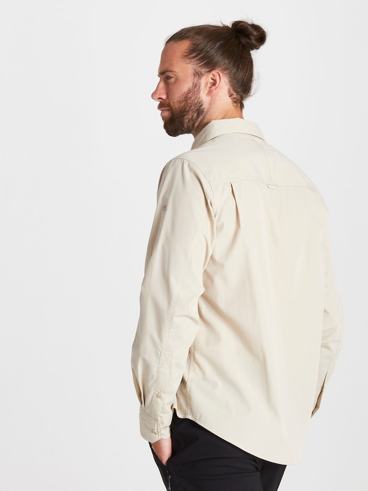Craghoppers Kiwi Long Sleeved Cream Shirt - Image 2 of 6