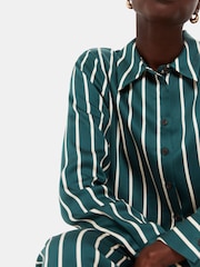 Whistles Green/Multi Petite Petite Alex Stripe Shirt - Image 4 of 5