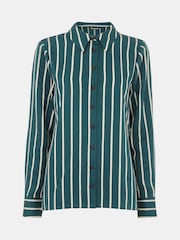 Whistles Green/Multi Petite Petite Alex Stripe Shirt - Image 5 of 5