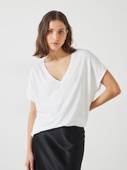 Hush White Danny Deep V-Neck T-Shirt - Image 1 of 5