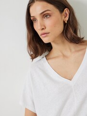 Hush White Danny Deep V-Neck T-Shirt - Image 4 of 5