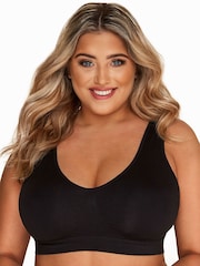 Yours Curve Black Seamless Unpadded Bra 2 Pack - Image 4 of 5