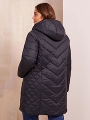 Friends Like These Black Curve Mid Length Quilted Jacket - Image 4 of 4