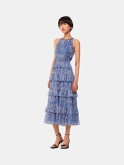 Whistles Purple Tropical Leaves Paloma Dress - Image 2 of 6