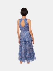Whistles Purple Tropical Leaves Paloma Dress - Image 3 of 6