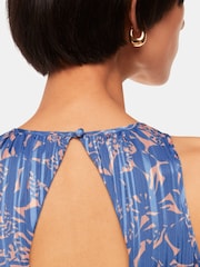 Whistles Purple Tropical Leaves Paloma Dress - Image 5 of 6