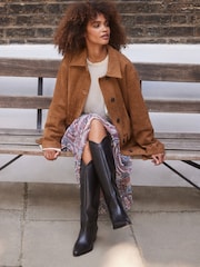 Black Tabitha Simmons Cowboy Daisy Knee Leather High Boots - Image 2 of 11