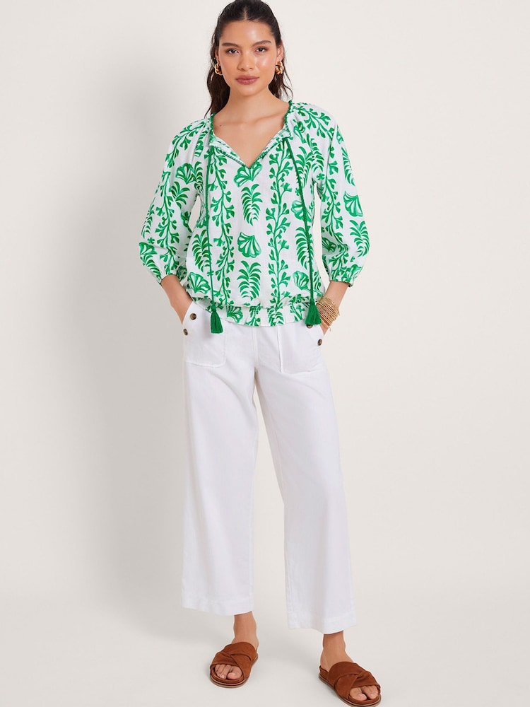 Monsoon White Harper Regular Length Crop 100% Cotton Jeans - Image 1 of 5 Monsoon White Harper Regular Length Crop 100% Cotton Jeans - Image 1 of 5