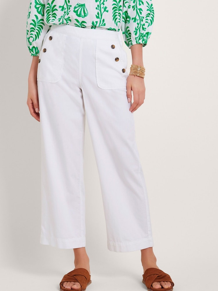Monsoon White Harper Regular Length Crop 100% Cotton Jeans - Image 2 of 5 Monsoon White Harper Regular Length Crop 100% Cotton Jeans - Image 2 of 5