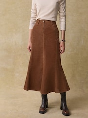 Brown Co-ord 100% Cotton Midi Skirt - Image 2 of 8