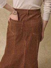 Brown Co-ord 100% Cotton Midi Skirt - Image 5 of 8