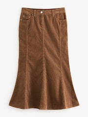 Brown Co-ord 100% Cotton Midi Skirt - Image 6 of 8