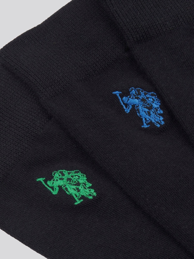 U.S. Polo Assn. Black Mens Smart Socks 3 Pack - Image 3 of 3