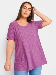 Yours Curve Broderie Swing T-Shirt 2 Pack - Изображение 2 из 6