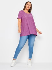 Yours Curve Broderie Swing T-Shirt 2 Pack - Изображение 3 из 6