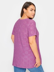 Yours Curve Broderie Swing T-Shirt 2 Pack - Изображение 4 из 6