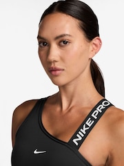 Nike Black Pro Swoosh Asymmetrical Medium Support Padded Sports Bra - Image 3 of 3