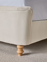 Soft Velvet Natural Oyster Reign Upholstered Bed Frame - Image 3 of 7