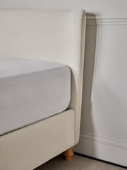 Soft Velvet Natural Oyster Reign Upholstered Bed Frame - Image 6 of 7