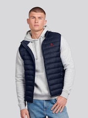 U.S. Polo Assn. Blue Mens Bound Quilted Gilet - Image 1 of 9