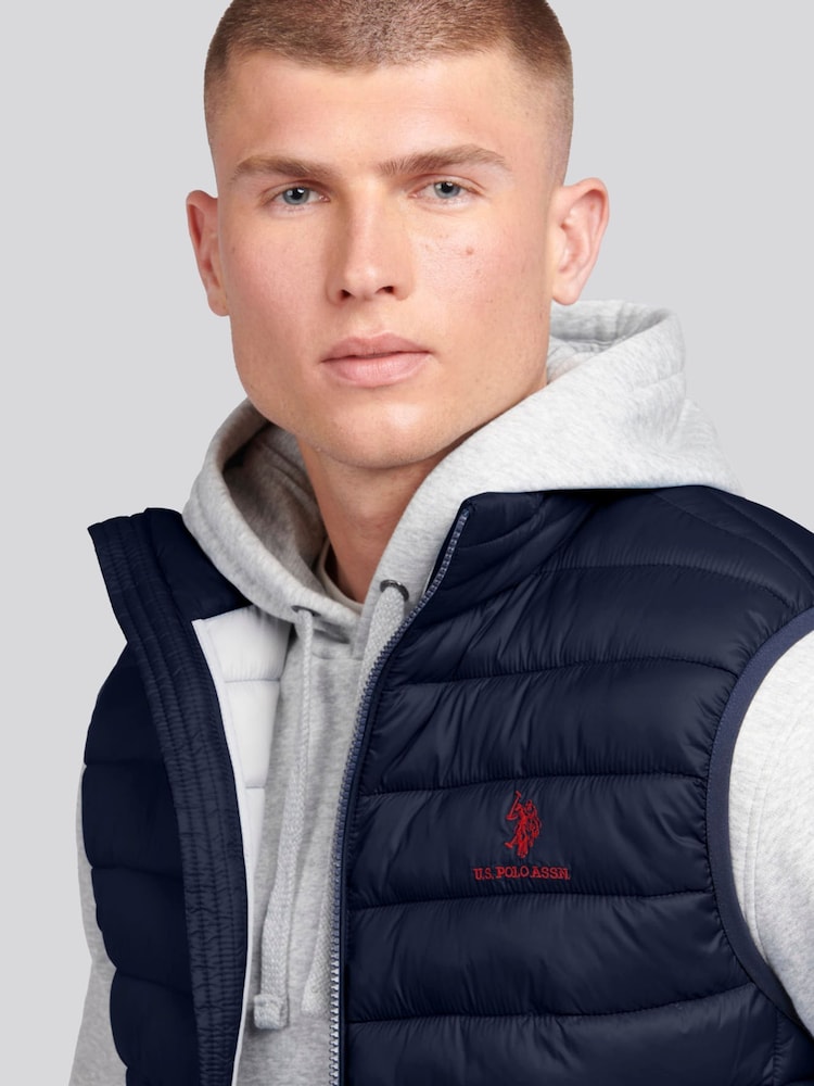 U.S. Polo Assn. Blue Mens Bound Quilted Gilet - Image 4 of 9
