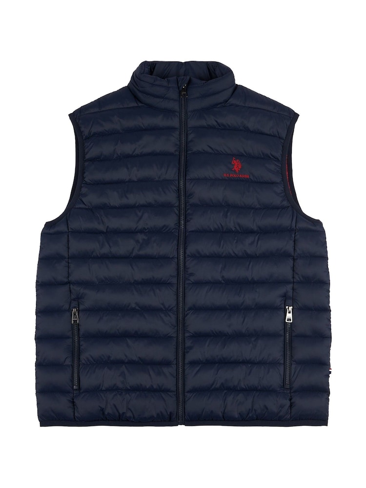 U.S. Polo Assn. Blue Mens Bound Quilted Gilet - Image 6 of 9