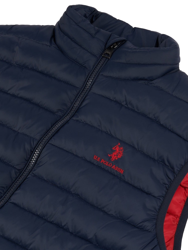 U.S. Polo Assn. Blue Mens Bound Quilted Gilet - Image 8 of 9